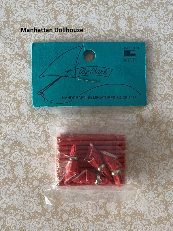 Miniature Bamboo Mat & Napkin Set - Red - Click Image to Close